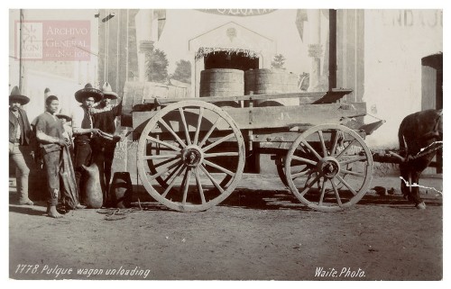 Imagen de "Pulque wagon unloading"