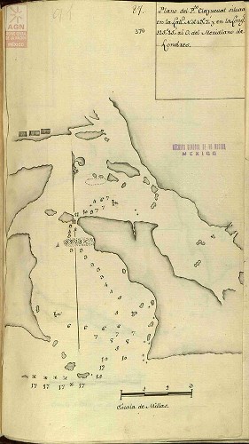 Imagen de Plano del puerto de Clayucuat, en el Diario de viaje de Jacinto Caamaño (atribuido)