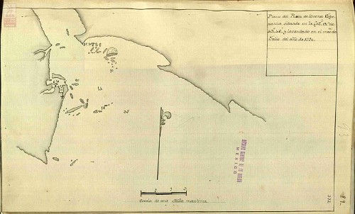 Imagen de Plano del Puerto de Buena Esperanza, en el Diario de viaje de Jacinto Caamaño (atribuido)
