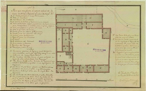 Imagen de No. 3 Plano que manifiesta el estado actual de la casa de Don José Rajadel que sirve de Hospital Real; Perote, Veracruz (atribuido)
