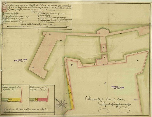 Imagen de Plano del castillo de San Juan de Ulúa en que se manifiesta el proyecto de reedificación del andén (atribuido)