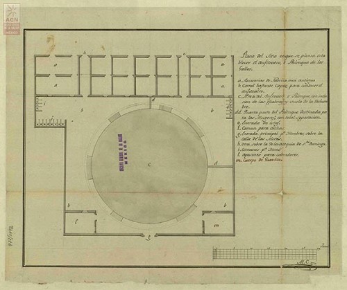 Imagen de Proyecto para establecer el anfiteatro o Palenque de los Gallos (atribuido)