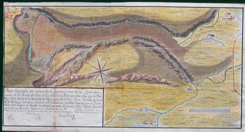 Imagen de Mapa topográfico de tierras y aguas en Jocotitlán; Ixtlahuaca (atribuido)
