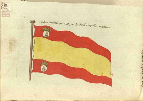 Imagen de Bandera aprobada por su majestad para la Real Compañía Marítima (atribuido)