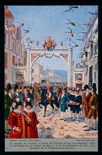 Imagen de Don Agustín de Iturbide, al frente del Ejército de las Tres Garantías, entra triunfalmente en la ciudad de México (atribuido)