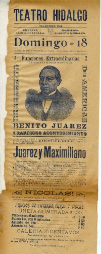 Imagen de El Teatro Hidalgo presenta: Juárez y Maximiliano