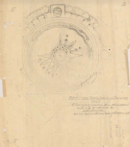 Imagen de Planta arquitectónica de la fuente de Neptuno en la Alameda Central, plano elaborado por Vicente Mendiola