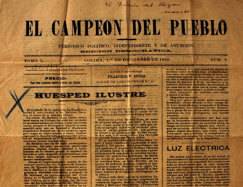 Imagen de El Campeón del pueblo: periódico político, independiente y de anuncios (propio), Huésped ilustre (alternativo)