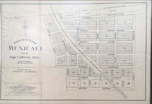 Imagen de Plano de la Sección Primera de la Ciudad de Mexicali (atribuido)
