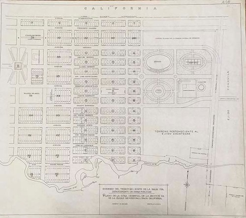 Imagen de Plano de la zona oriental de la Sección Segunda de la Ciudad de Mexicali (atribuido)