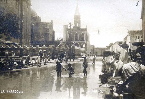 Imagen de El centro de Salamanca inundado por el río Lerma (atribuido)