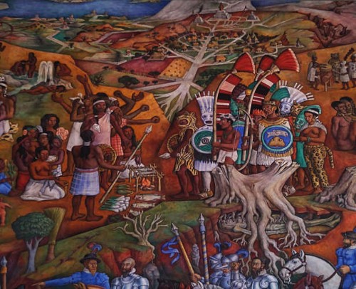 Imagen de Detalle central del plano superior de Historia de Michoacán (atribuido)