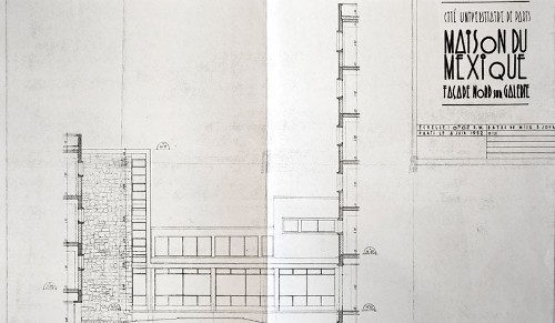 Imagen de Plano de la fachada trasera de la Casa de México (atribuido)