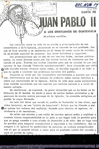 Imagen de Carta de Juan Pablo II a los cristianos de Guatemala (atribuido)