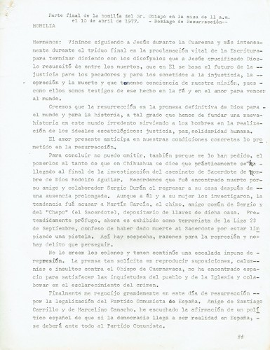 Imagen de Conclusión de las investigaciones del asesinato del padre Rodolfo Álvarez (atribuido)