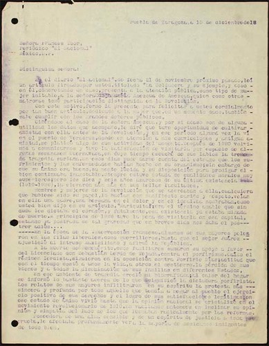 Imagen de Carta a la señora Frances Toor de Rebeca P. Esteva: artículo "La soldadera y su ejemplo" (atribuido)