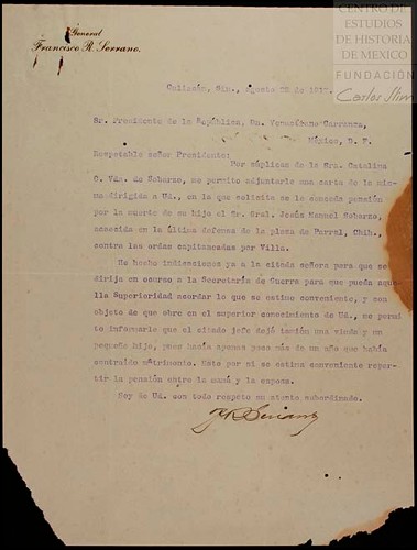 Imagen de Da cuenta de la solicitud que presenta Catalina C. viuda de Sobarzo para que se le otorgue pensión (atribuido)
