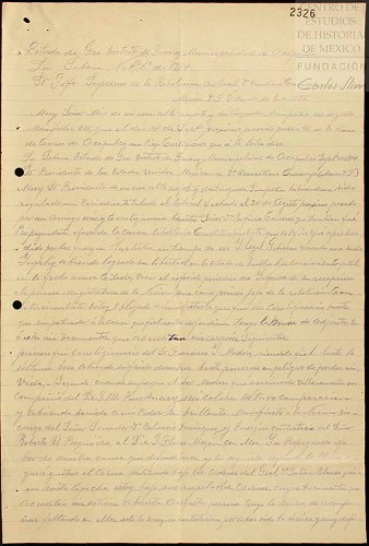 Imagen de Carta dirigida a Venustiano Carranza donde remite copia de carta enviada anteriormente y comunica que no ha recibido contestación (atribuido)