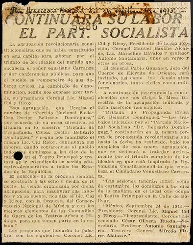 Imagen de The Mexican Herald (propio), Se informa que la agrupación que lleva el nombre de Partido Nacional Socialista Doctor Belisario Domínguez (atribuido)