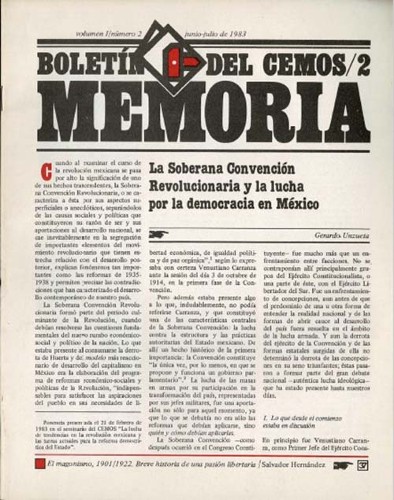 Imagen de Memoria: boletín del CEMOS, Volumen 1, Número 2 (propio)