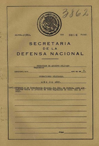 Imagen de Órdenes a la Comandancia General del estado de Puebla (atribuido)