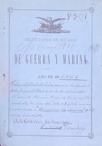 Imagen de Gobierno del estado de Jalisco, comunica las operaciones de las fuerzas del estado contra los bandidos de Alica, año de 1861 (atribuido)