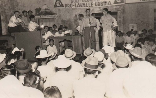 Imagen de Lavalle Urbina en la Inauguración del Subcomité del Barrio de Santa Lucía (atribuido)