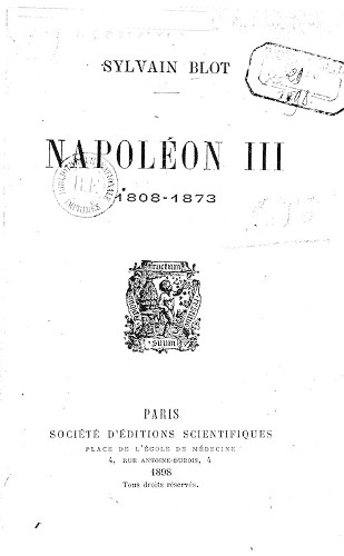Imagen de Napoléon III. 1808-1873 / Sylvain Blot