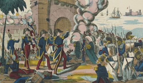 Imagen de Prise du Fort de St Jean d'Uloa et de la Vera-Cruz, par la marine française: [estampe]