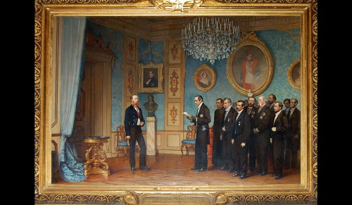 Imagen de Retrato de Maximiliano y delegación mexicana (atribuido)