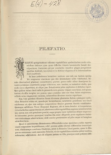 Imagen de Plantae Novae Hispaniae, prefacio en latín (atribuido)