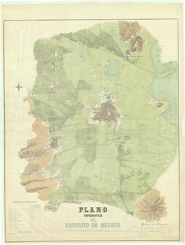 Imagen de Plano topográfico del Distrito de México (propio), Plano topográfico del Distrito de México (alternativo)