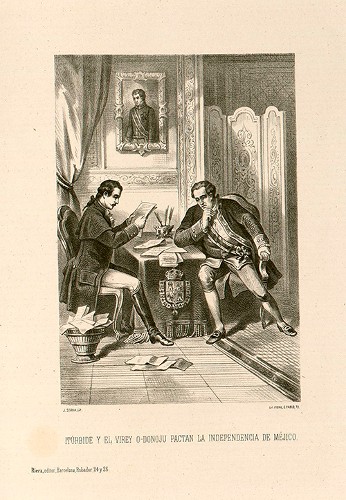Imagen de Iturbide y el virrey O'Donojú pactan la independencia de México (propio)