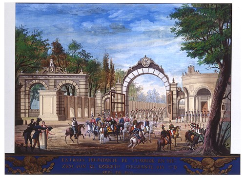 Imagen de Entrada triunfante de Yturbide en México con el Exersito Trigarante, día 27 de septiembre de 1821 (atribuido)