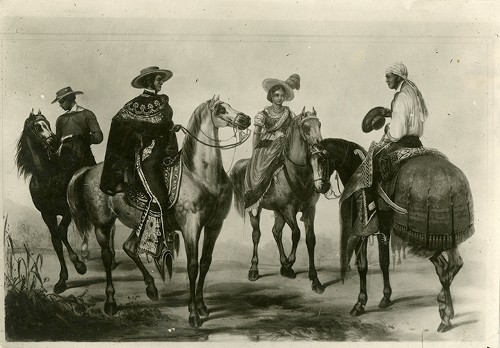Imagen de Chinacos y mujer a caballo (atribuido)