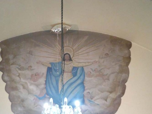 Imagen de Santa María elevada al cielo por ángeles (atribuido)
