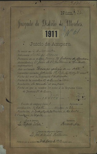 Imagen de Juicio promovido por Juana B. Gutiérrez de Mendoza en defensa de Santiago Orozco por su aprehensión (atribuido)