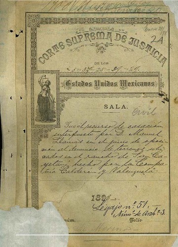 Imagen de Juicio de oposición promovido por don Manuel Llamas contra la compañía deslindadora Calderón y Valenzuela (atribuido)