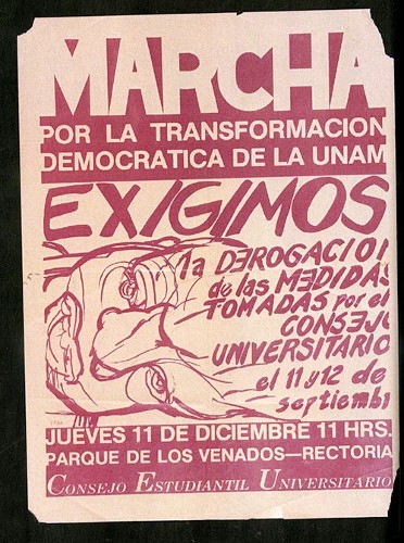 Imagen de Cartel Marcha por la transformación democrática de la UNAM (atribuido)