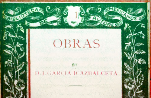 Portadilla de <p>Obras de Joaquín García Icazbalceta III</p>