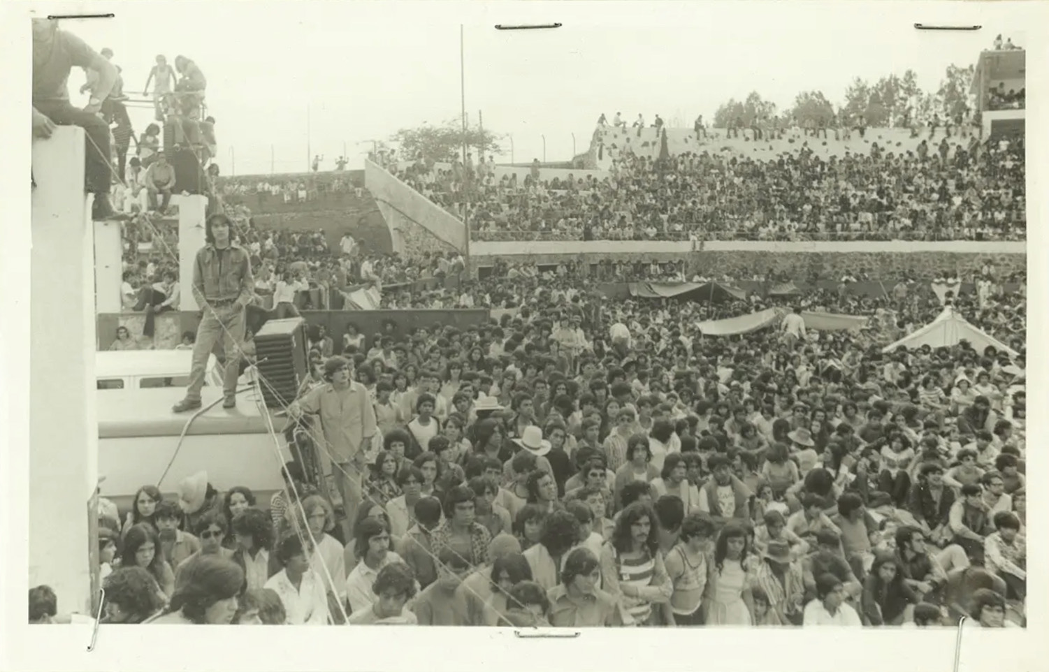 estadio con hippies