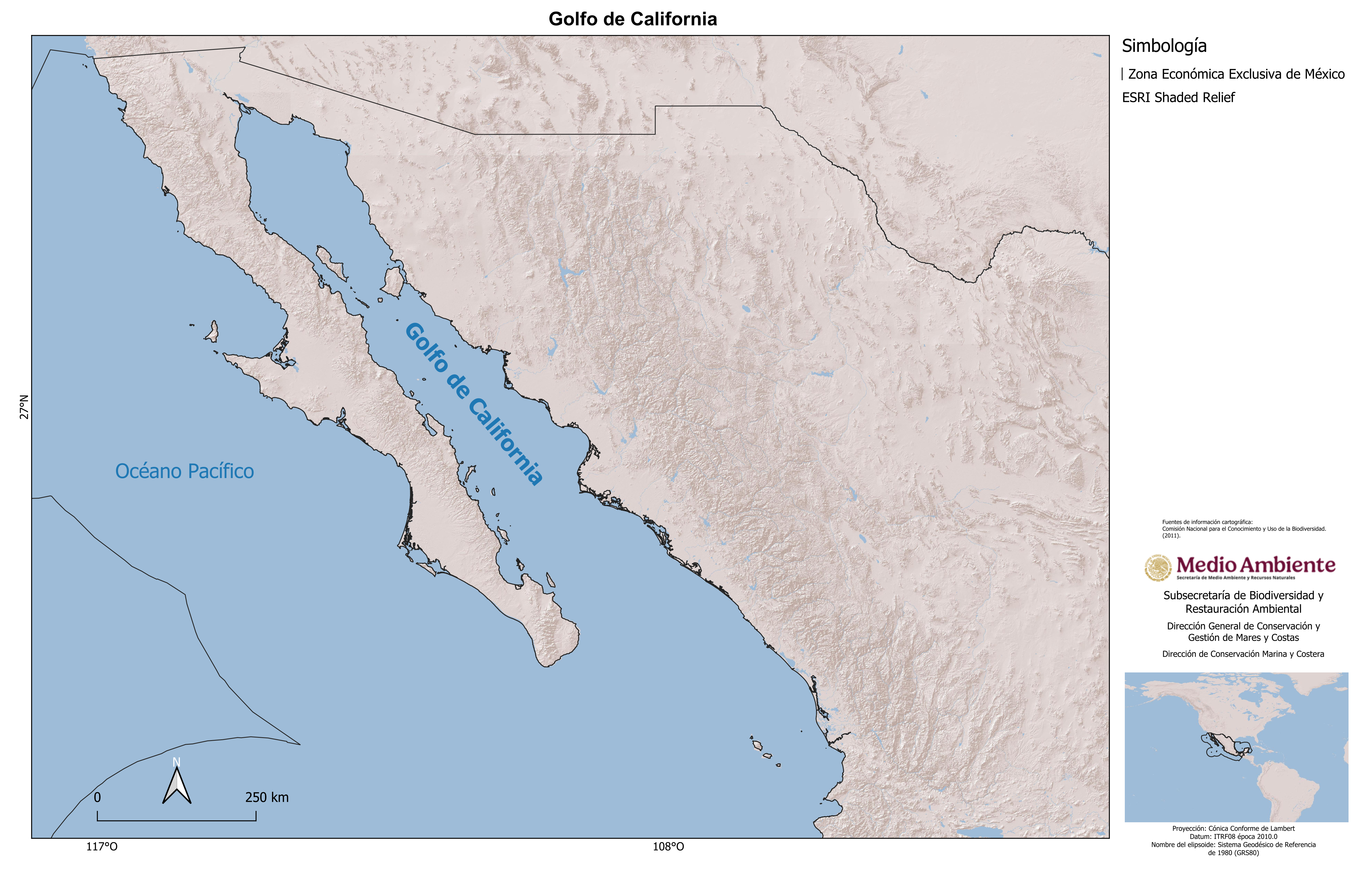 mapa del golfo de california