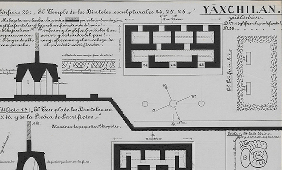 <h4 class='amarillo'></h4>
                    <br>
                    <b>Dibujos de plantas y cortes arquitectónicos con ubicación de monumentos escultóricos asociados</b><br><br>
                      
                    Edificios 23 y 44 en ruinas de Yaxchilán (Maler, 1897-1900). Imagen 21 del pdf.
                    <br>
                    <br>
                    
                    <a href='//memoricamexico.gob.mx/swb/memorica/Cedula?oId=lVW4rHsBz6zaYO7D3DWt' target='_blank' class='ObjetoDigital'>Recurso digital</a>
                    