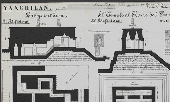 <h4 class='amarillo'></h4>
                                    
                                    <br>
                                    <b>Dibujos de plantas y cortes arquitectónicos con ubicación de monumentos escultóricos asociados</b><br><br>
                   
                                    Edificios 19 y 30 en ruinas de Yaxchilán (Maler, 1897).
                                    <br>
                                    <br>
                                    <a href='//memoricamexico.gob.mx/swb/memorica/Cedula?oId=lVW4rHsBz6zaYO7D3DWt' target='_blank' class='ObjetoDigital'>Recurso digital</a>
                                    